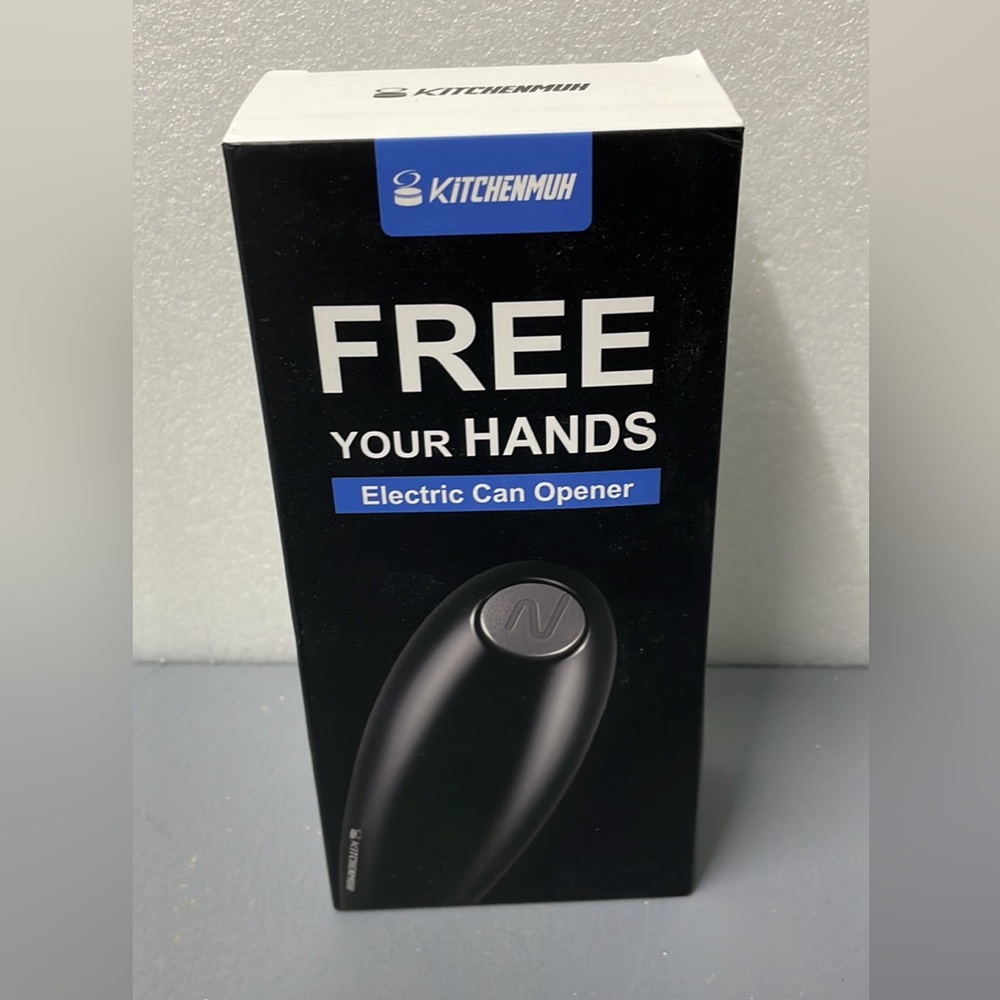 Electric Can Opener Safe Smooth Can Opener for Almost Size Can Black NIB